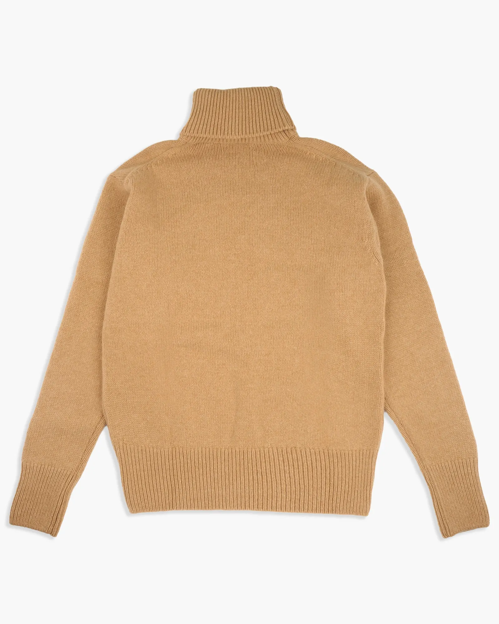 Merz b. Schwanen Good Basics LOCT01 Merino Wool & Cashmere Relaxed Turtleneck Pullover - Toffee