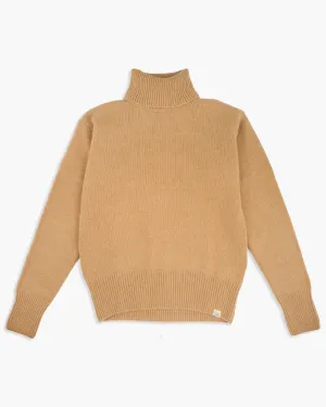 Merz b. Schwanen Good Basics LOCT01 Merino Wool & Cashmere Relaxed Turtleneck Pullover - Toffee