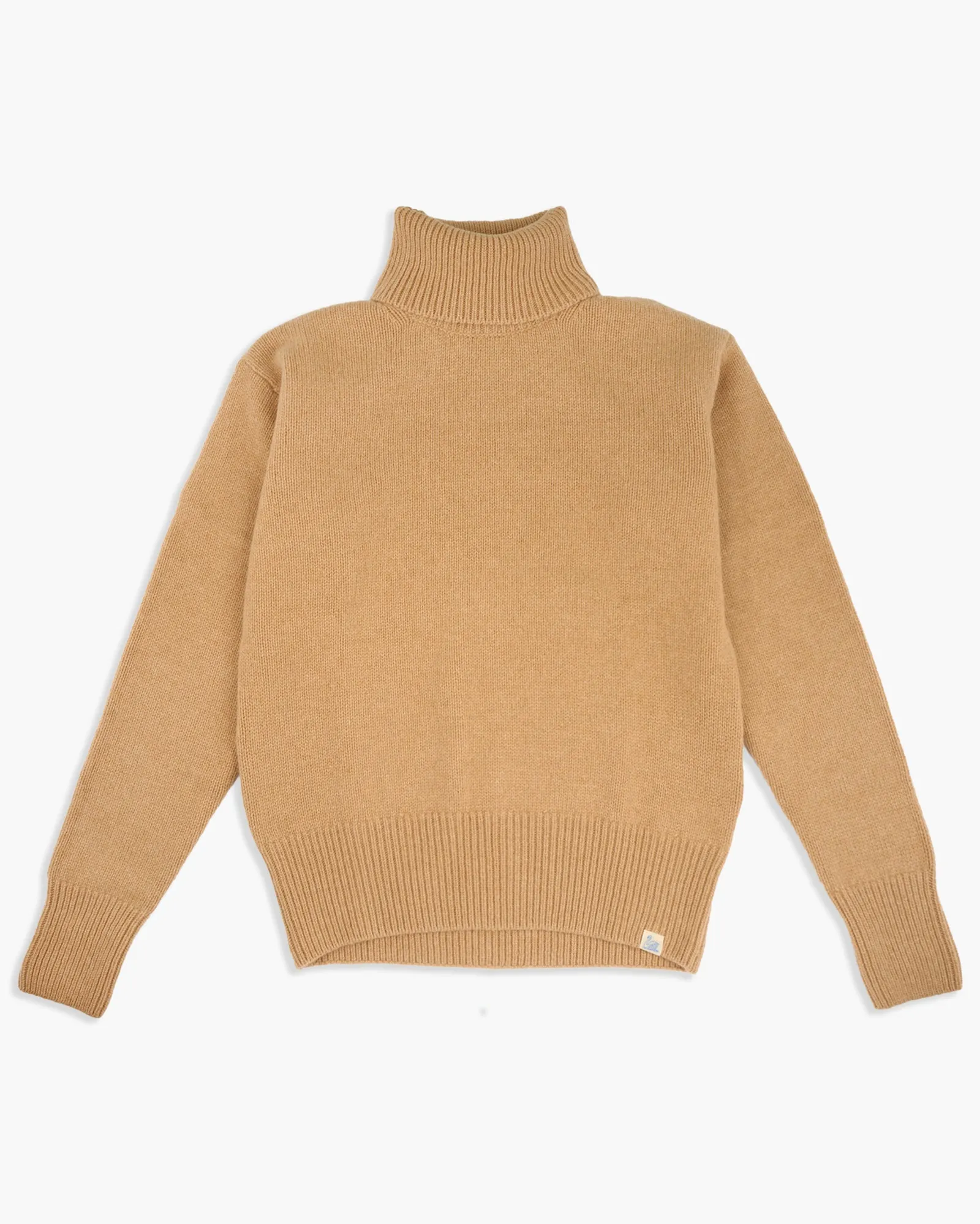 Merz b. Schwanen Good Basics LOCT01 Merino Wool & Cashmere Relaxed Turtleneck Pullover - Toffee