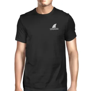Mini Shark Black Mens Lightweight Graphic Tshirt Round Neck Cotton