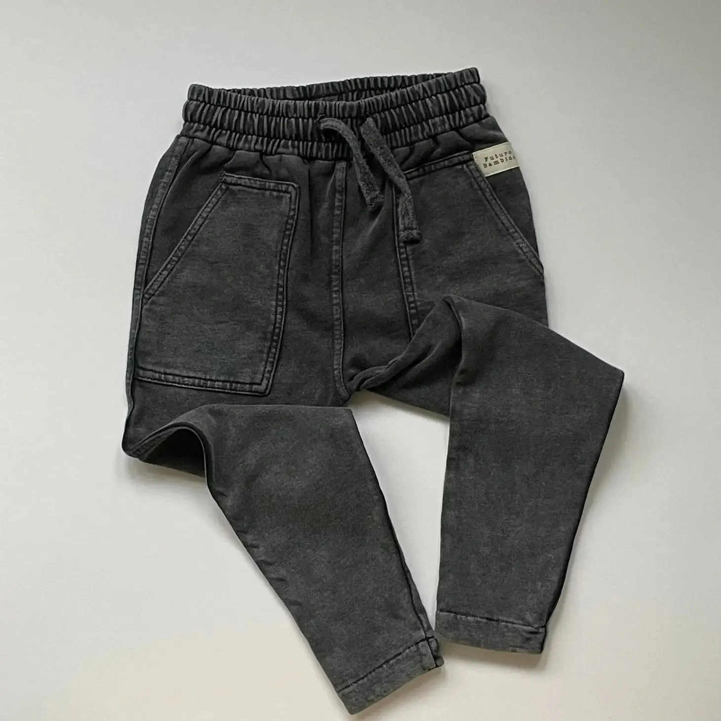 Organic Toddler Cargo Pants - Charcoal