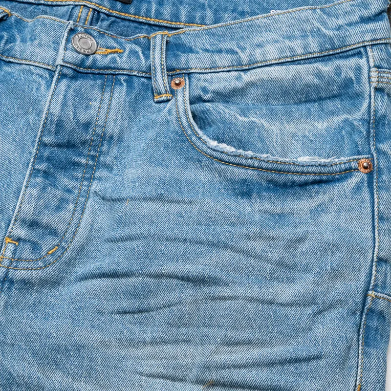 Purple Brand Low Rise Skinny Leg Vintage Abrasions Jean - Light Indigo