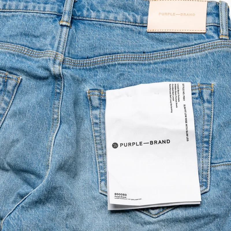 Purple Brand Low Rise Skinny Leg Vintage Abrasions Jean - Light Indigo