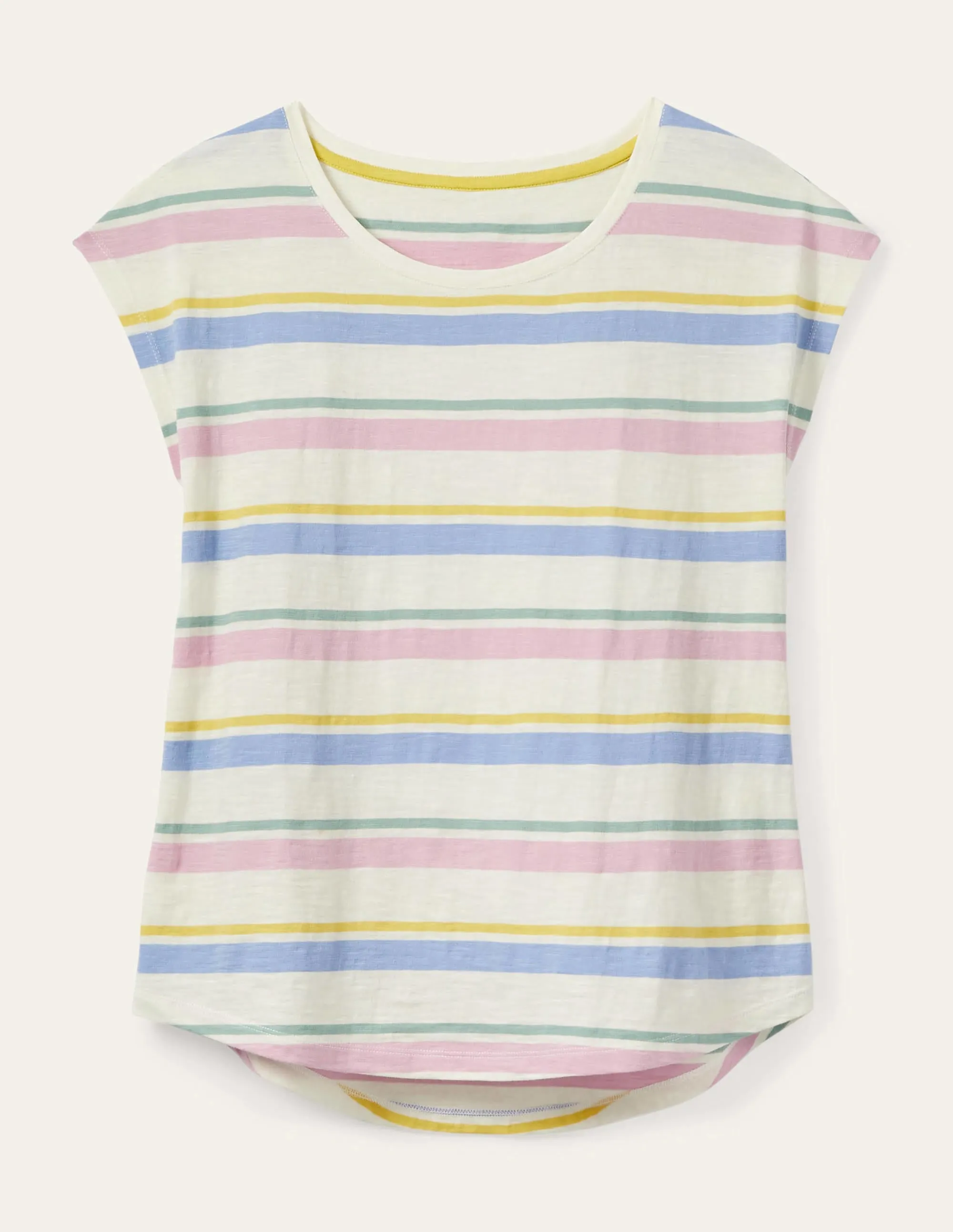 Robyn Jersey Tee-Pastel Multistripe