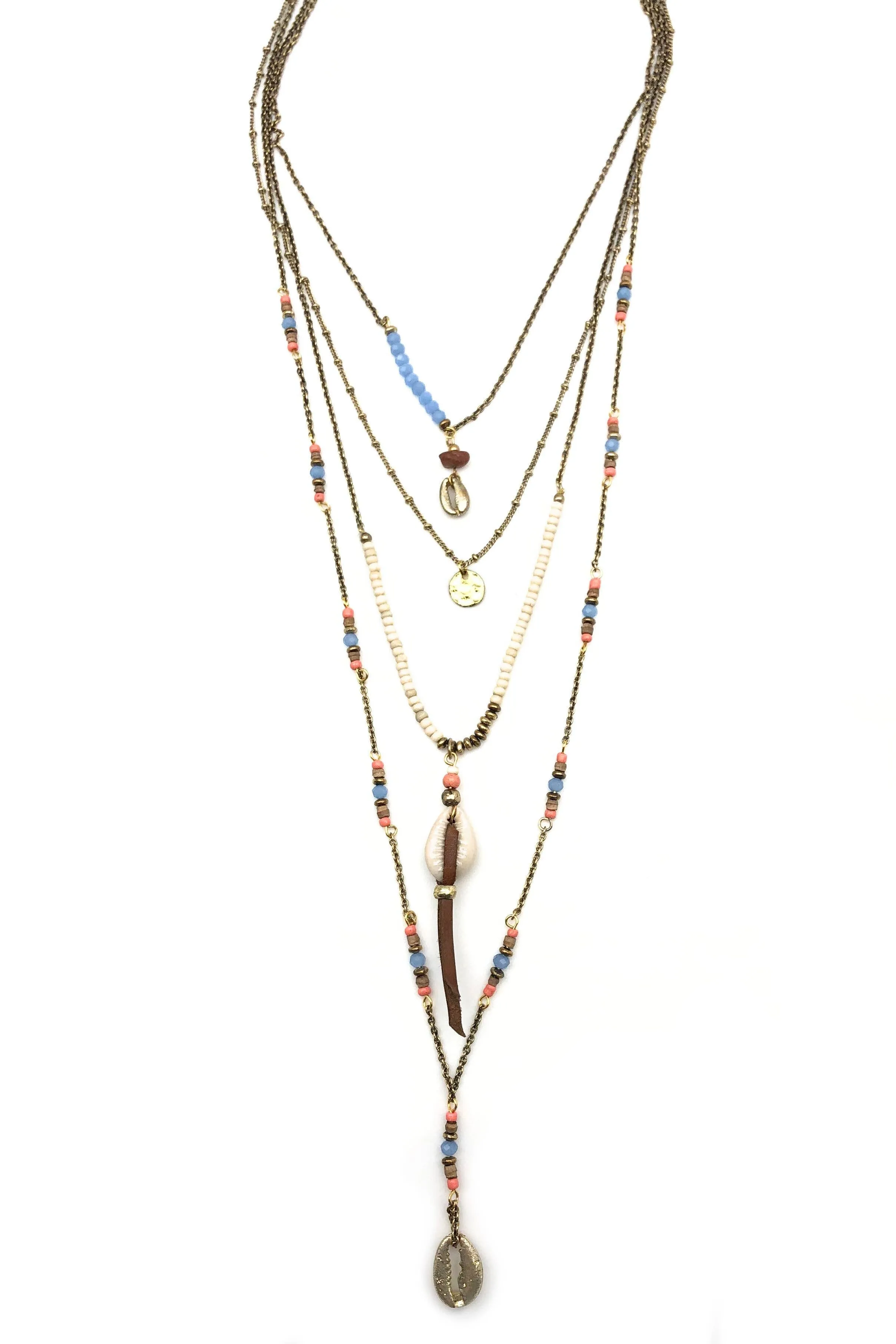 Sachi Shells and Beads Layered Necklace