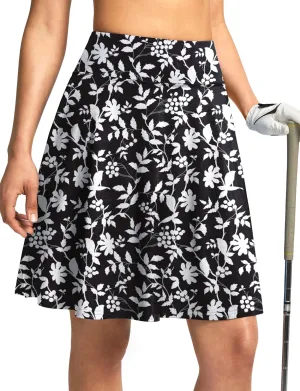 SANTINY 20'' Knee Length Skorts for Woman 4 Pockets High Waisted Women's Tennis Golf Skirts Long Athletic Skirt with Shorts
