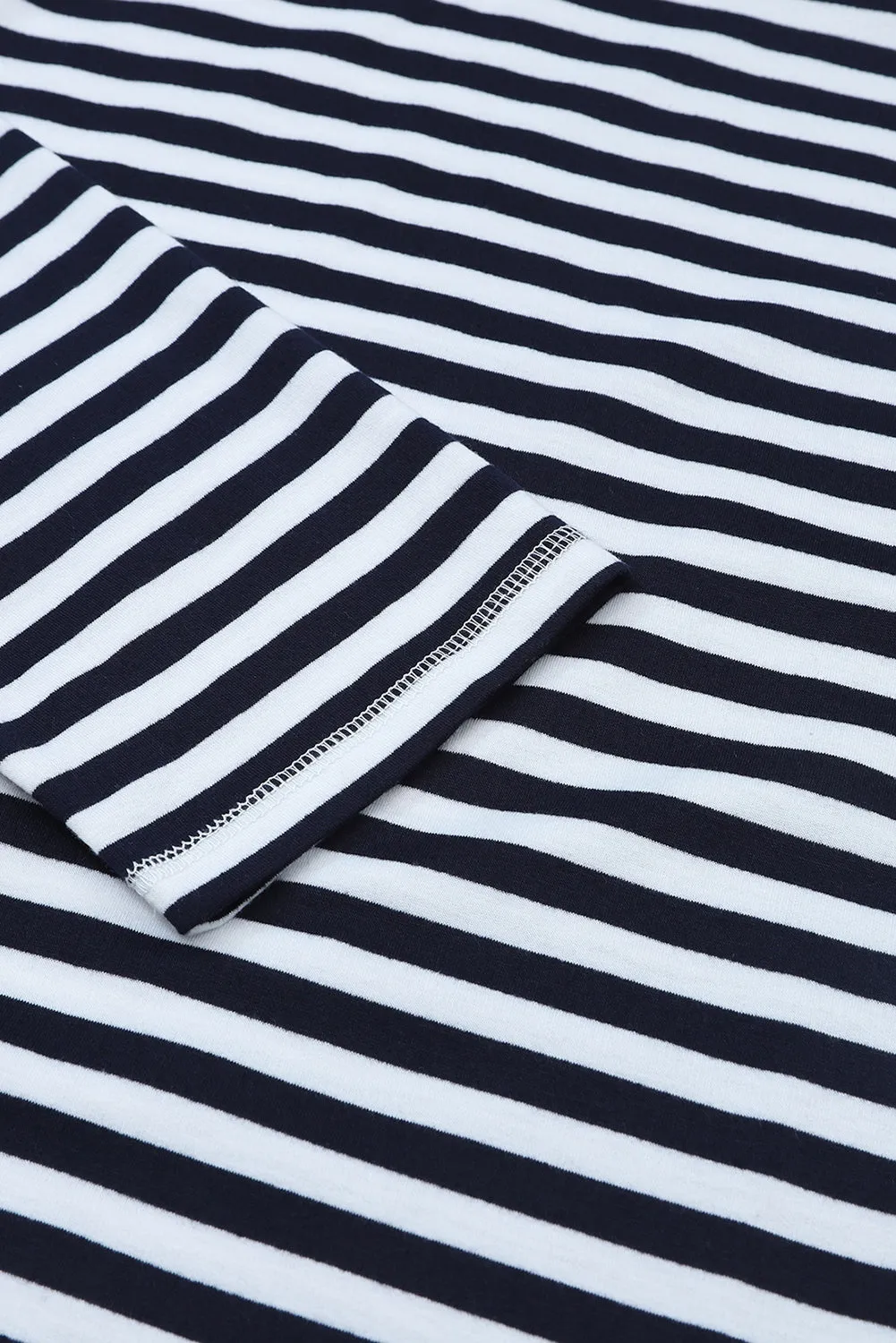 Striped Kangaroo Pocket Drawstring Hoodie