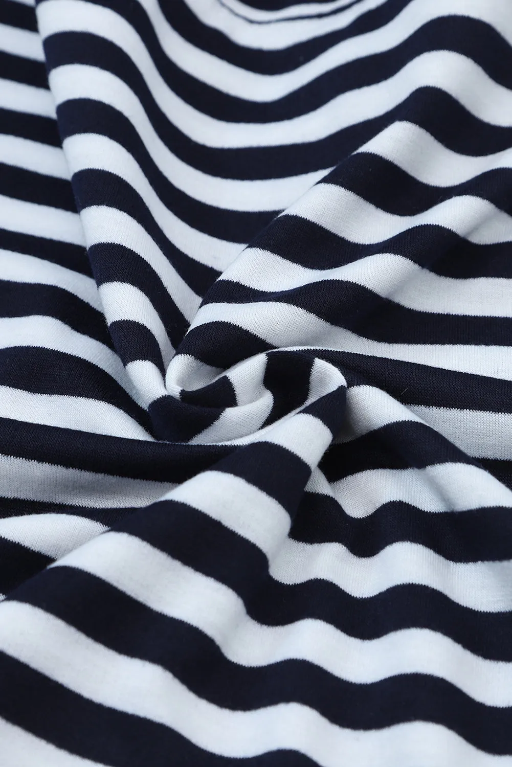Striped Kangaroo Pocket Drawstring Hoodie