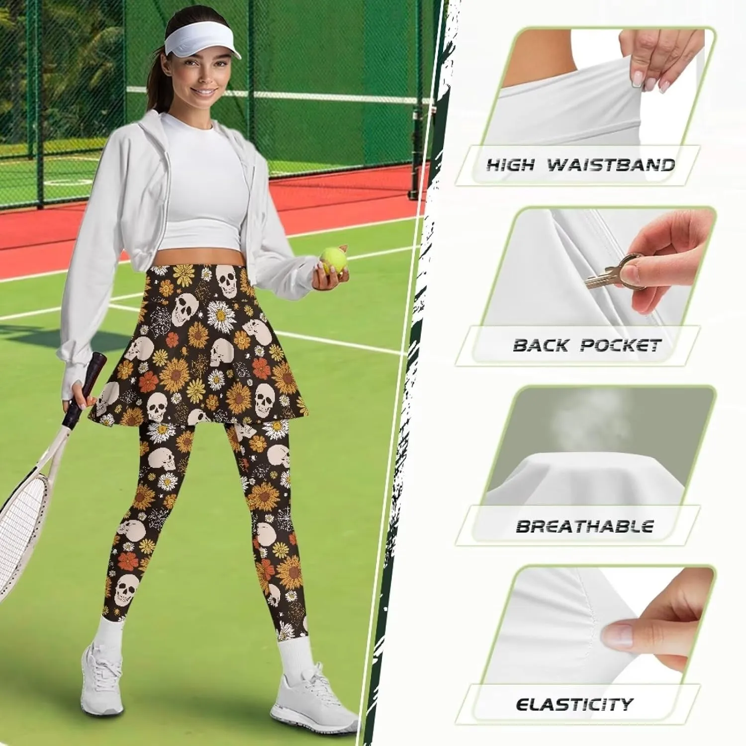 Tennis Skirts for Women Athletic Skirt with Leggings Winter Golf Clothes for Women Pickleball Outfits for Women XS-3X