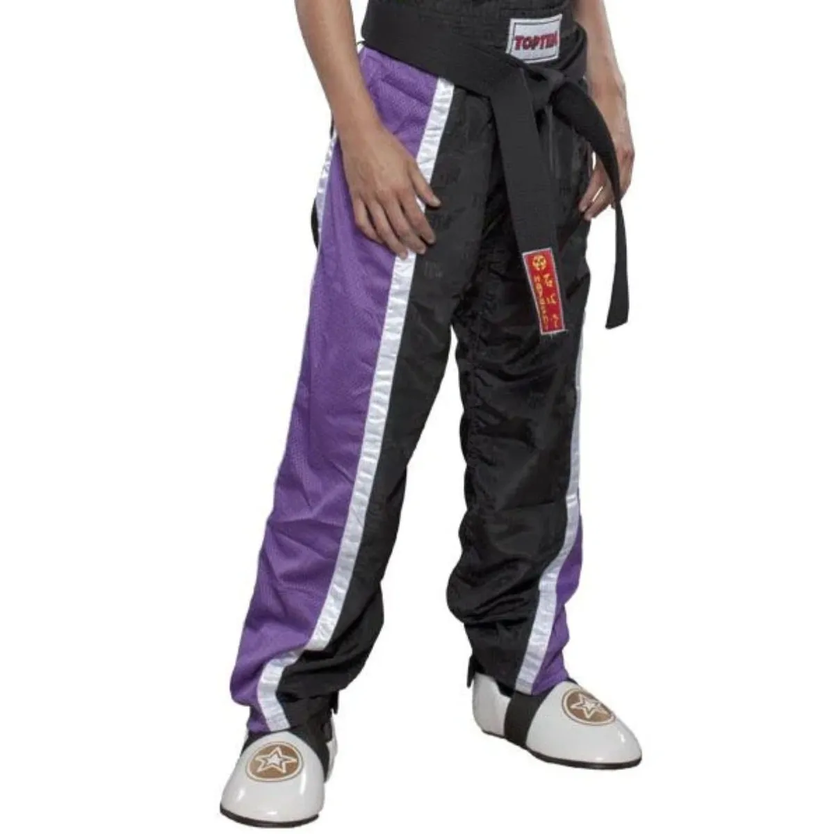 Top Ten Kids Mesh Kickboxing Pants Black/Purple