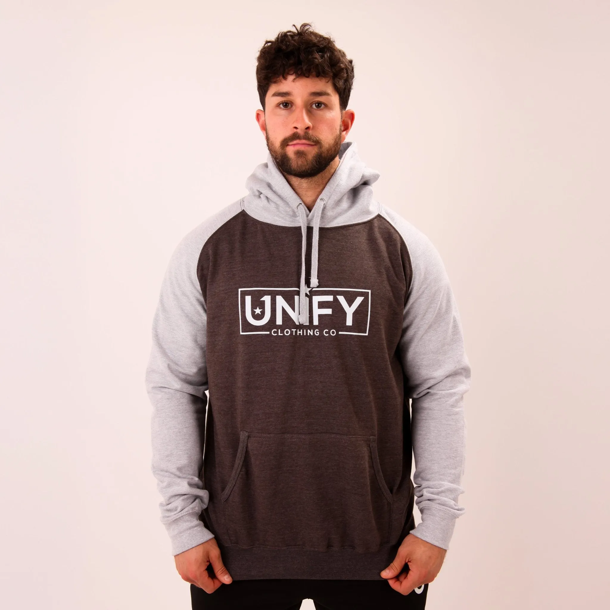UNIFY Baseball Hoodie - Classic UNIFY Essential Mens Hoodie - UNIFY Double Grey Jumper