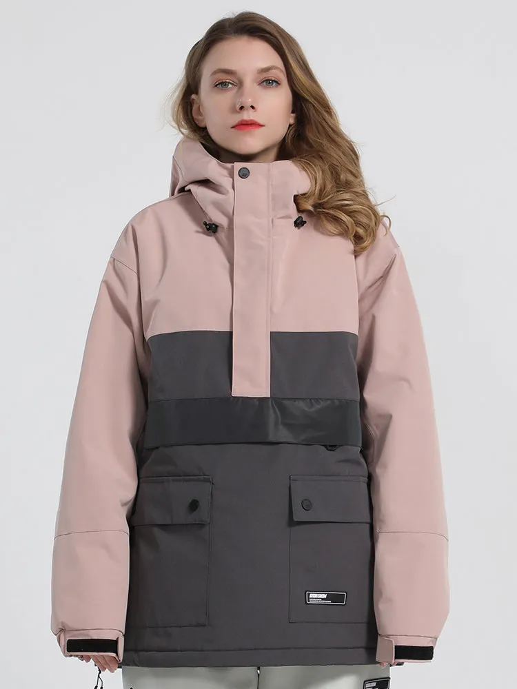 Unisex Warm And Waterproof Luminous Double Board Veneer Color Matching Snow Jacket