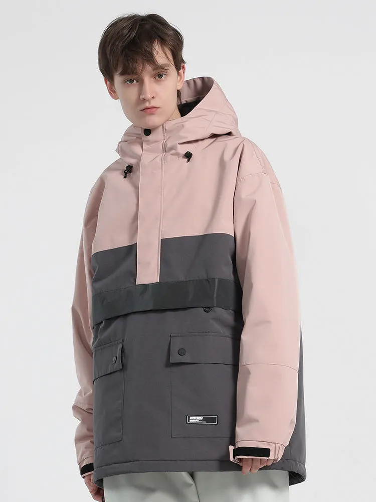 Unisex Warm And Waterproof Luminous Double Board Veneer Color Matching Snow Jacket