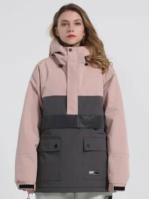 Unisex Warm And Waterproof Luminous Double Board Veneer Color Matching Snow Jacket