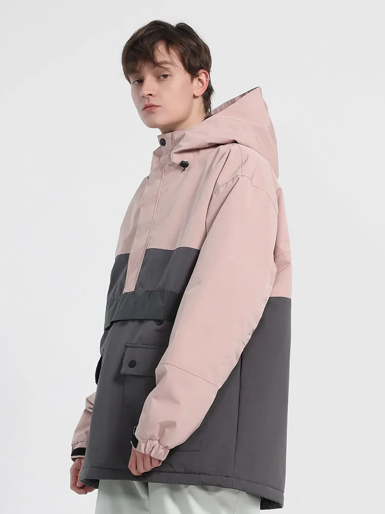 Unisex Warm And Waterproof Luminous Double Board Veneer Color Matching Snow Jacket