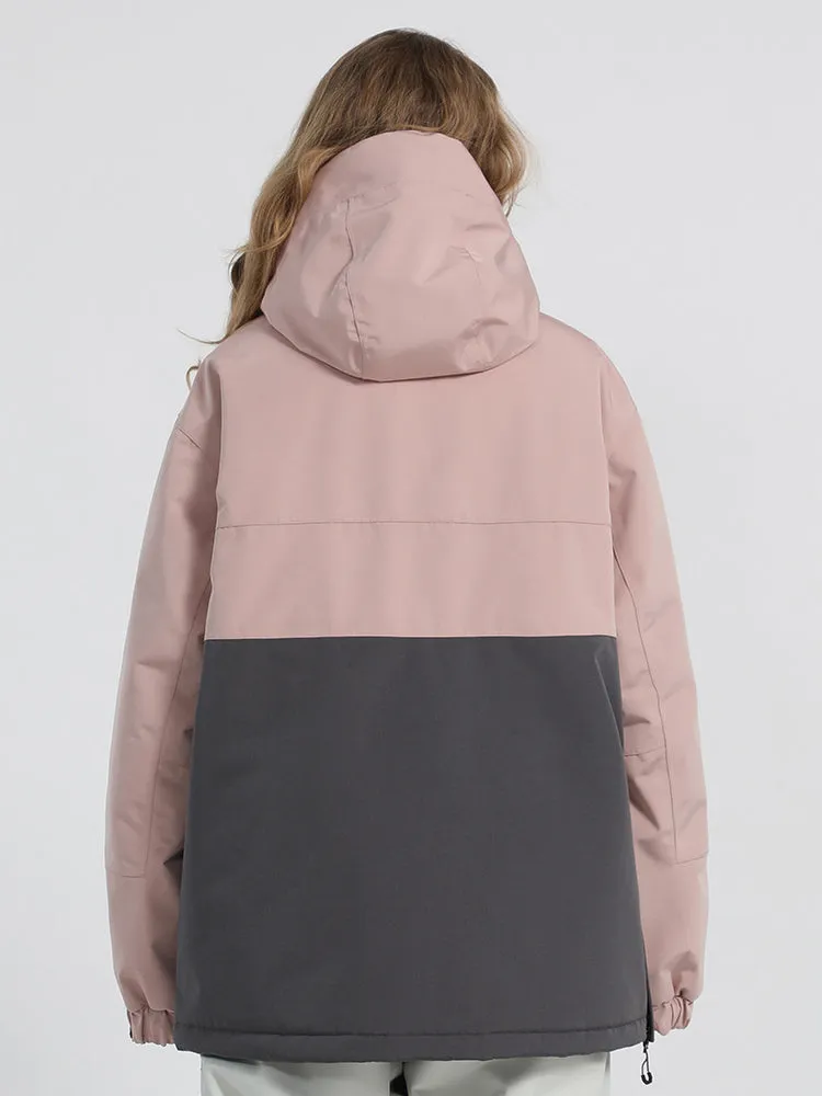 Unisex Warm And Waterproof Luminous Double Board Veneer Color Matching Snow Jacket