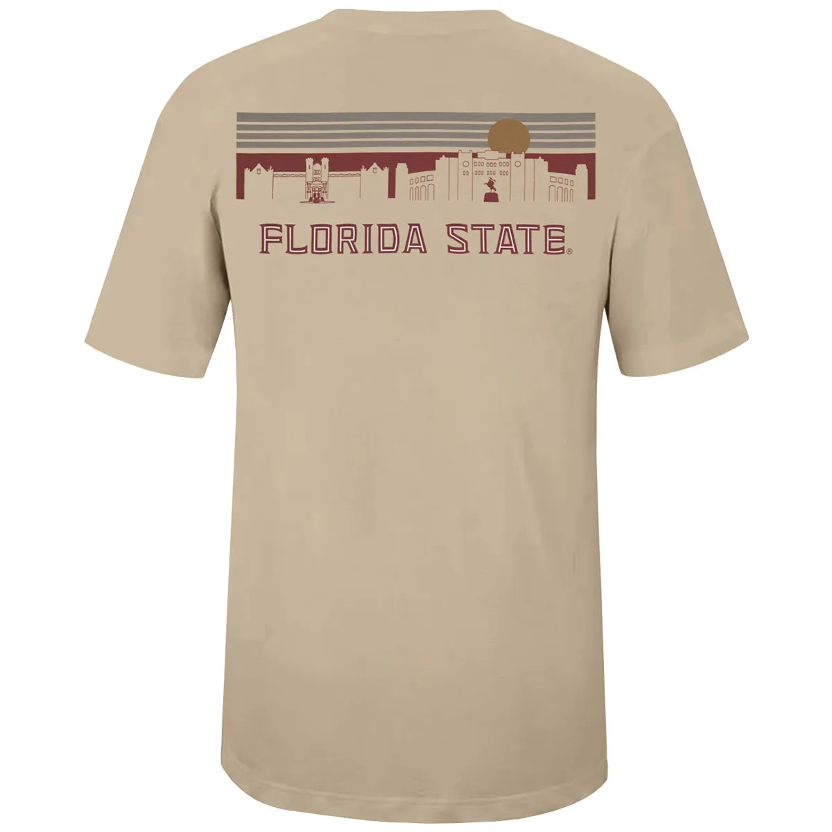 Uscape Men's Florida State Skyline Graphic Short Sleeve Lightweight T-shirt - Sand