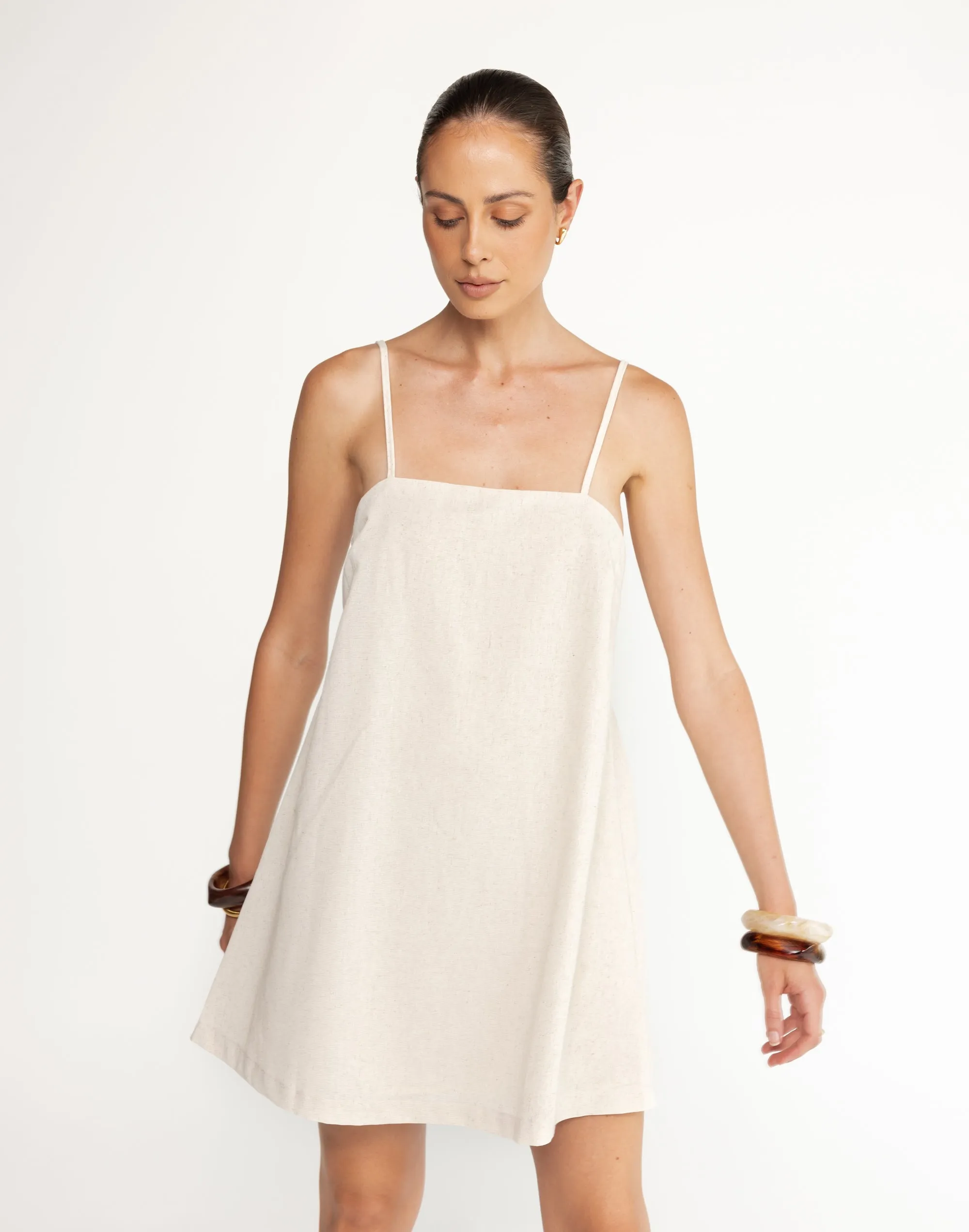 Valerie Mini Dress (Oat)