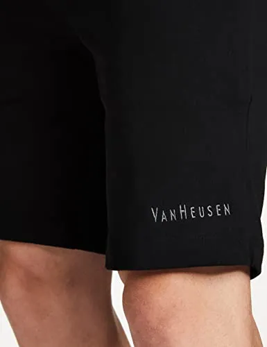 Van Heusen Athleisure Men Knit Shorts - Cotton Rich - Smart Tech, Easy Stain Release, Anti Stat, Ultra Soft, Moisture Wicking_50001_Black_M