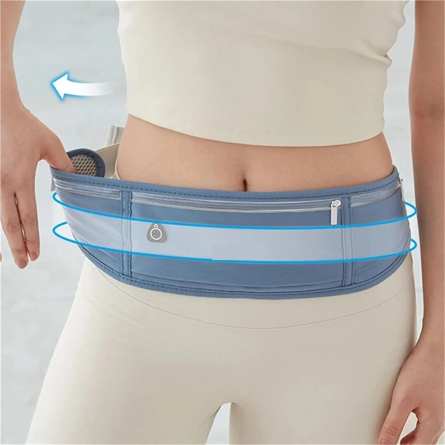 Waist Bag Sports Men Belt Bag Ultra-Thin Waterproof Mini Women Run Light Waist Pouch Anti-theft Waist Packs For Fitness and Running(Brown)