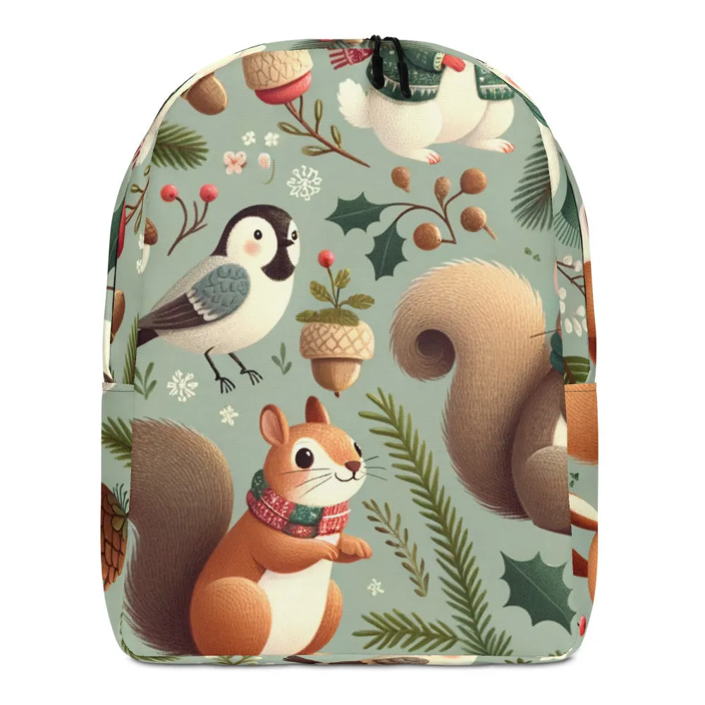 Whimsical Winter Wear Minimalist Backpack