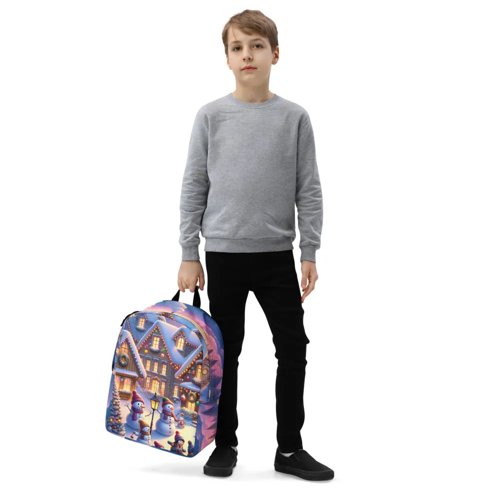 Whimsical Winter Wear Minimalist Backpack