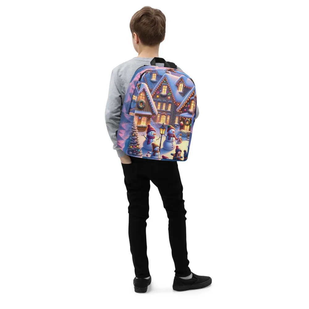 Whimsical Winter Wear Minimalist Backpack