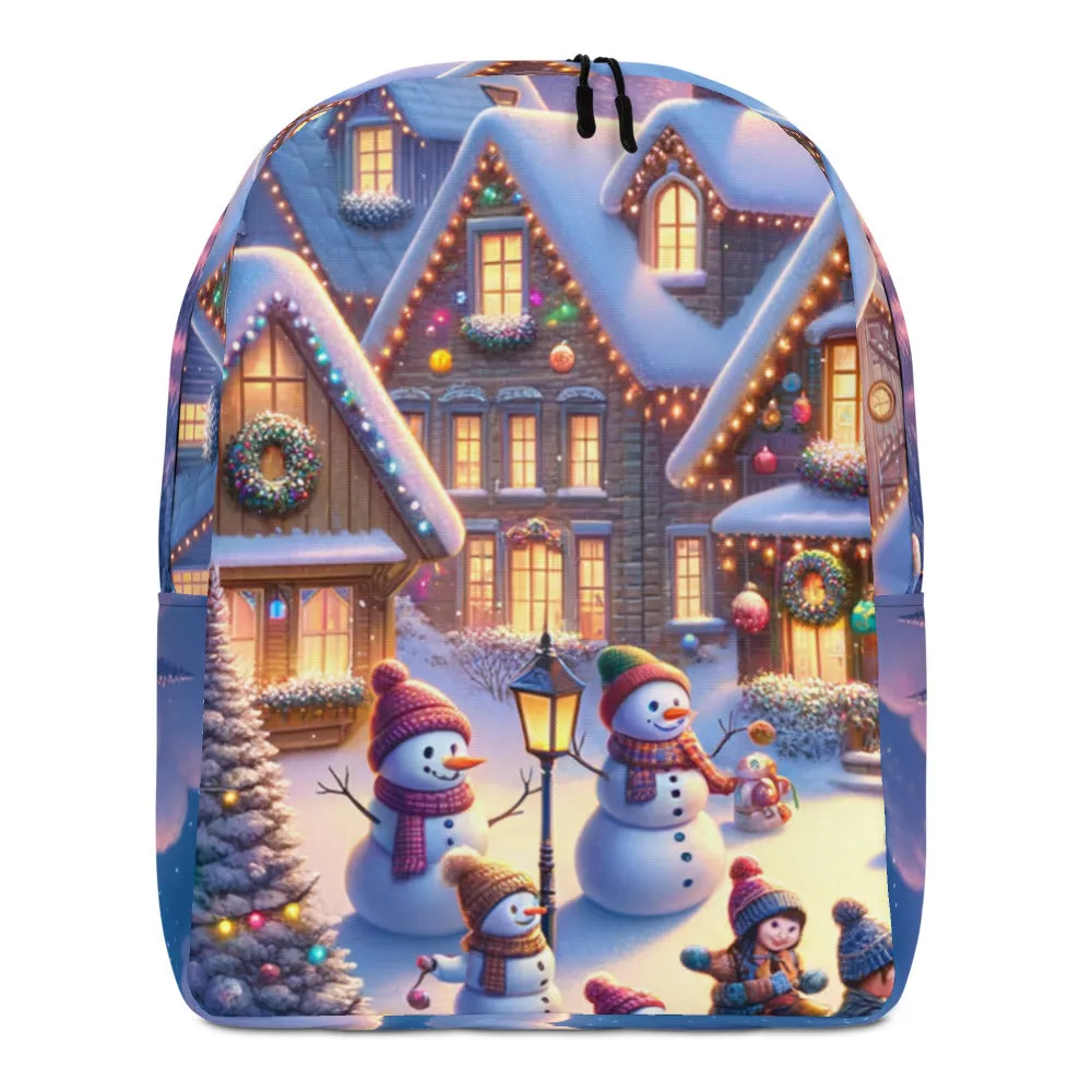 Whimsical Winter Wear Minimalist Backpack