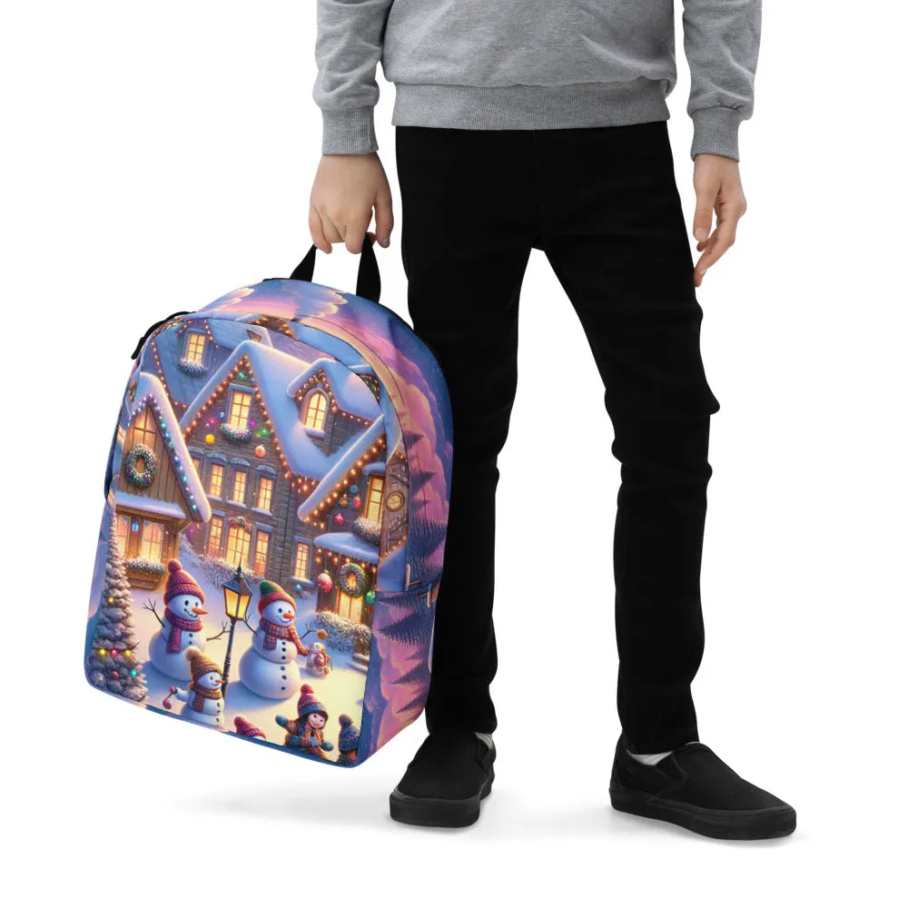 Whimsical Winter Wear Minimalist Backpack