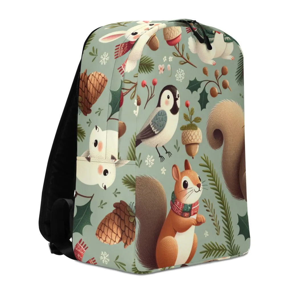 Whimsical Winter Wear Minimalist Backpack