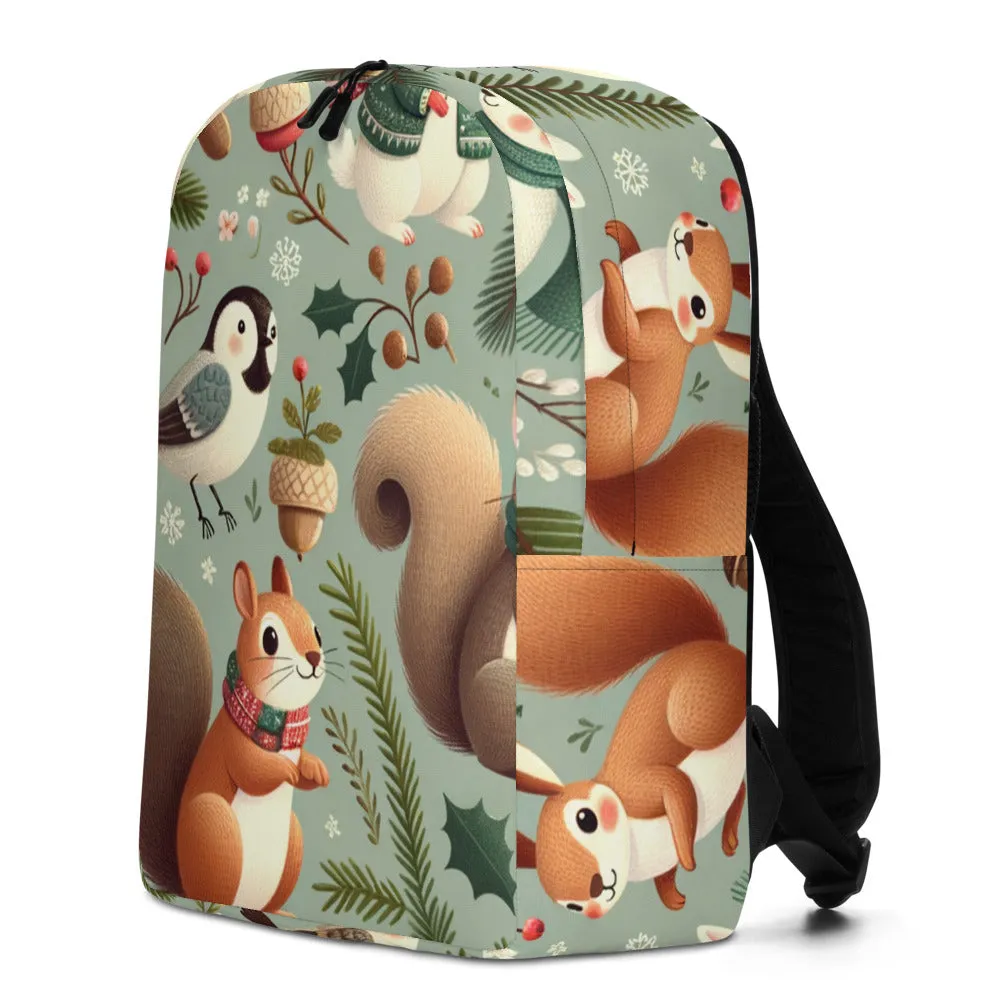 Whimsical Winter Wear Minimalist Backpack