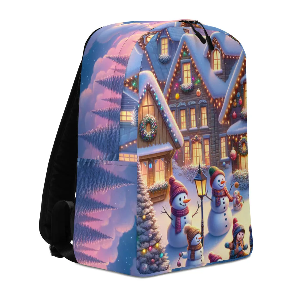 Whimsical Winter Wear Minimalist Backpack