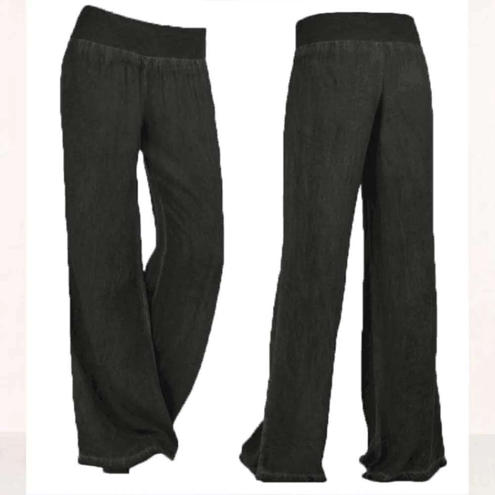 Wide Leg Trousers for Women Plus Size High Waist Straight Leg Jeans Casual Straight Leg Trousers