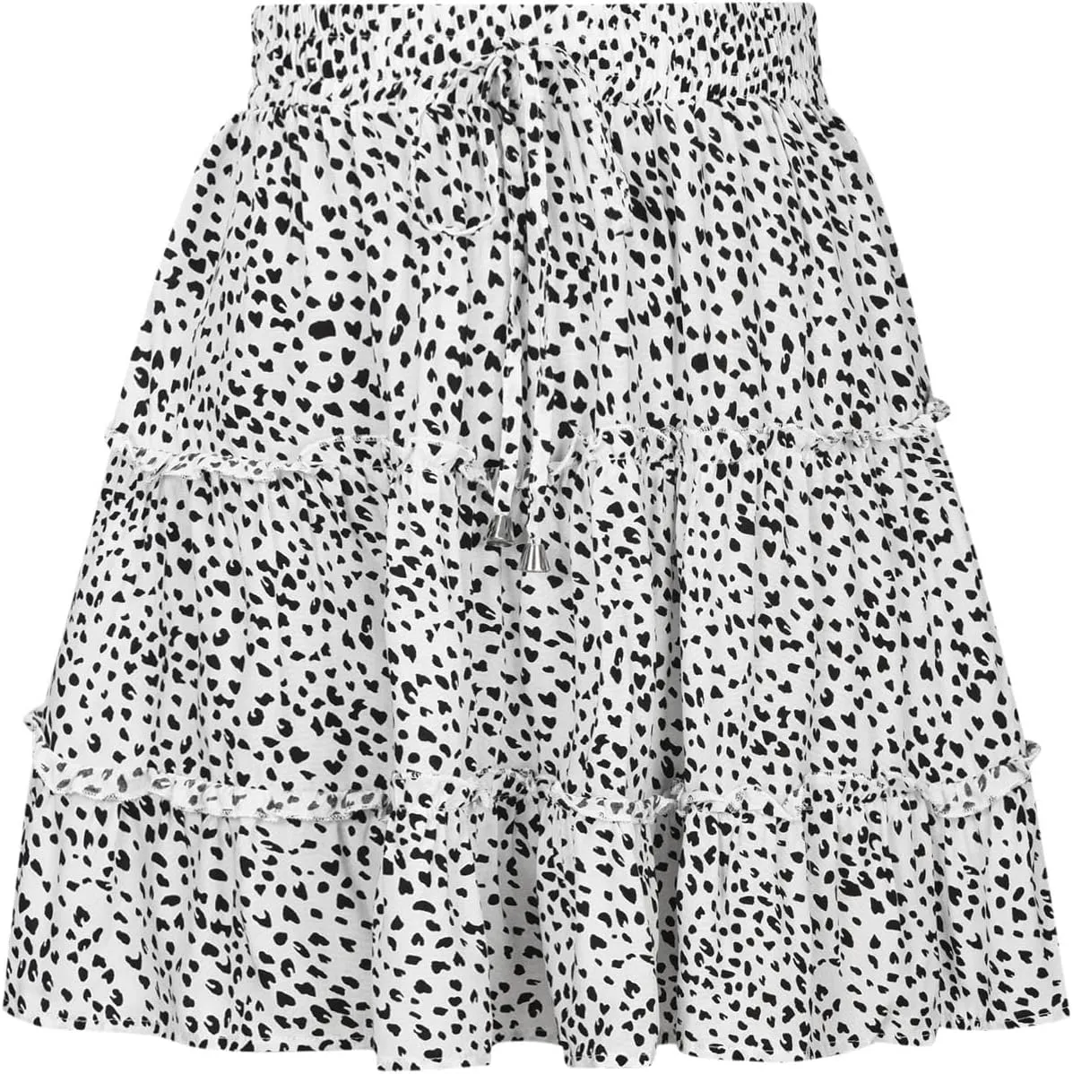 Women Boho Mini Skirt 2024 Summer Fashion Casual Flowy High Waist Beach Pleated Y2K Layered Novelty Short Skirts