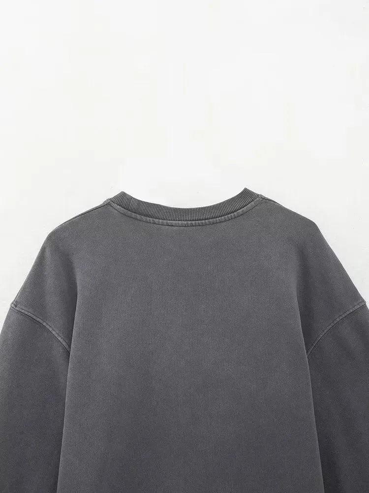 Women Clothing Girl Print Sweater Long Sleeve Top