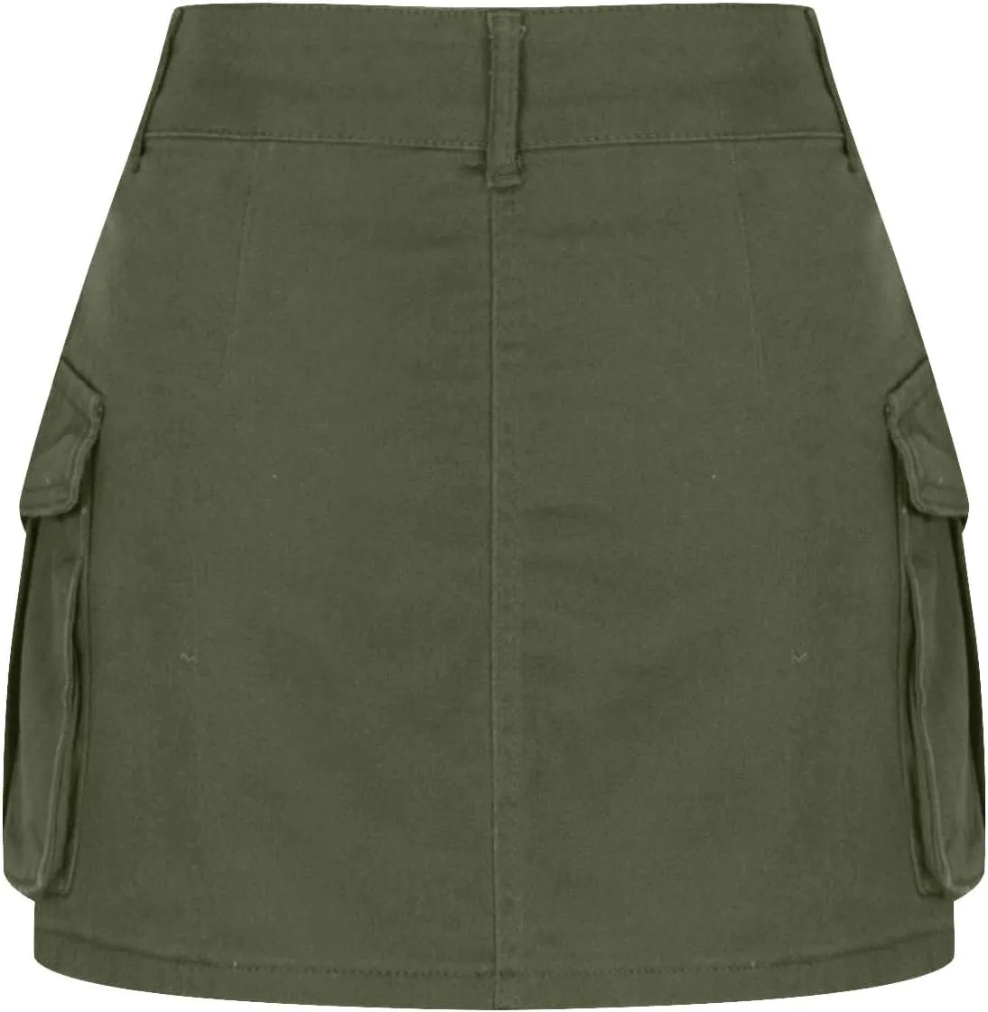 Women Denim Cargo Skirt High Waist Button Bodycon Mini Skirts Sexy Y2K Flap Pockets Skirts Summer Jeans Skirts