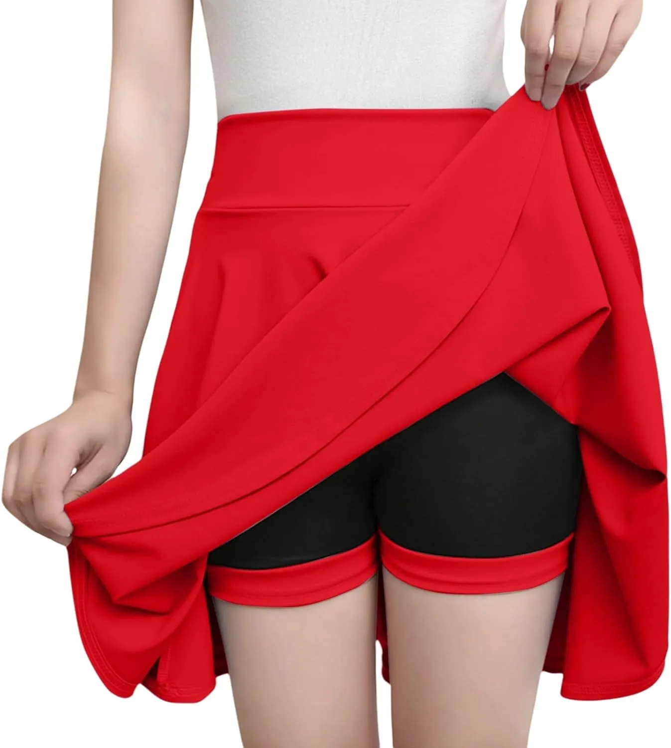 Women Tennis Skirt Pleated Casual Mini High Waist Built-in Shorts Skater Madi Skirts Performance Athletic Skort Dress