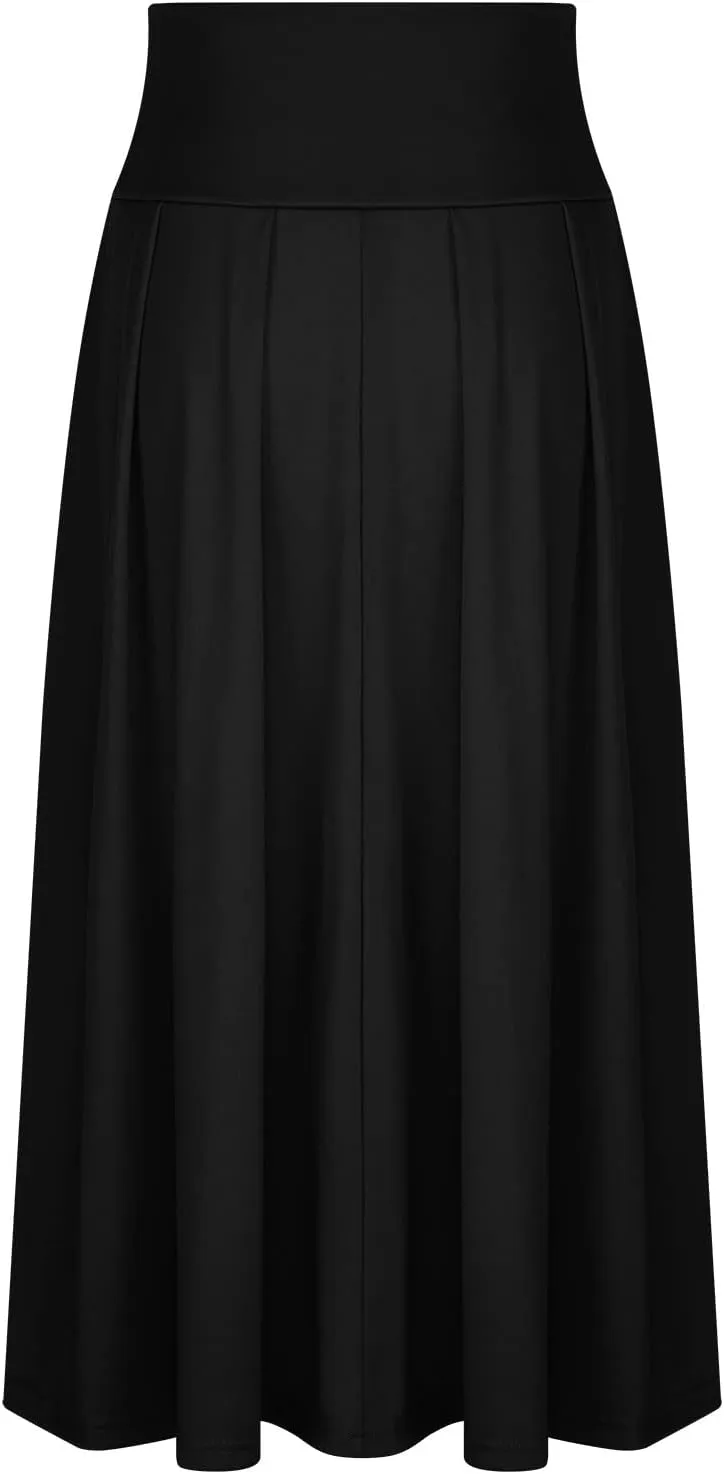 Women's Elegant High Waist Maxi Skirt Tie Front Pleated A-Line Skirts Loose Fit Flowy Dressy Skirt Summer Maxi Skirt