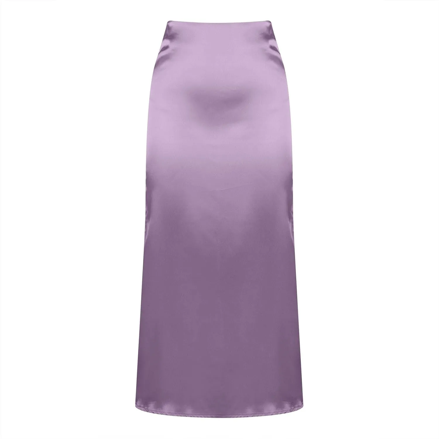 Womens Satin Skirts Business Casual Silk Midi Skirt High Waisted Long Skirts Solid Color Elegant Pencil Work Skirts