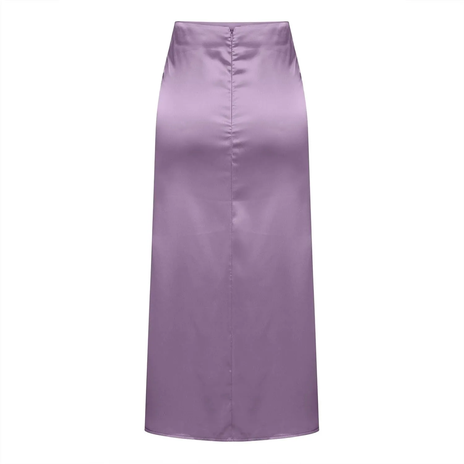 Womens Satin Skirts Business Casual Silk Midi Skirt High Waisted Long Skirts Solid Color Elegant Pencil Work Skirts