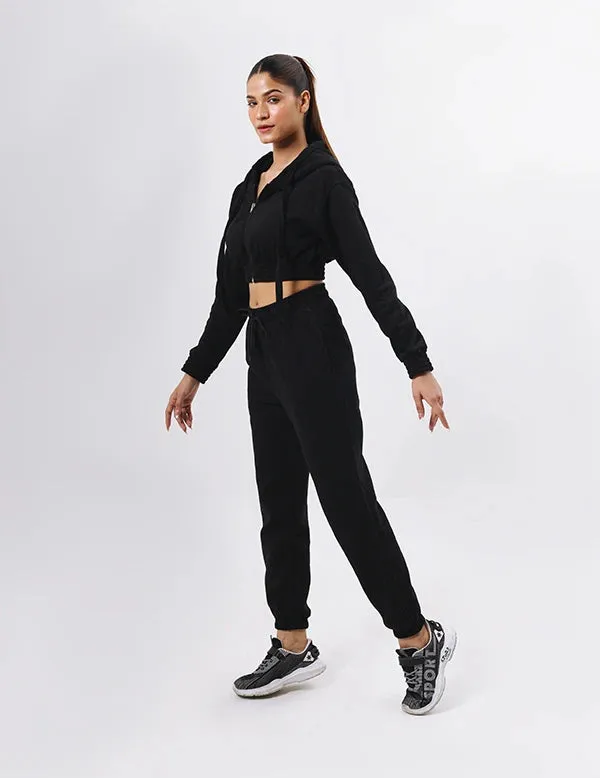 Women's Suit Zipper Casual Hoodie Waist Stretch Pants