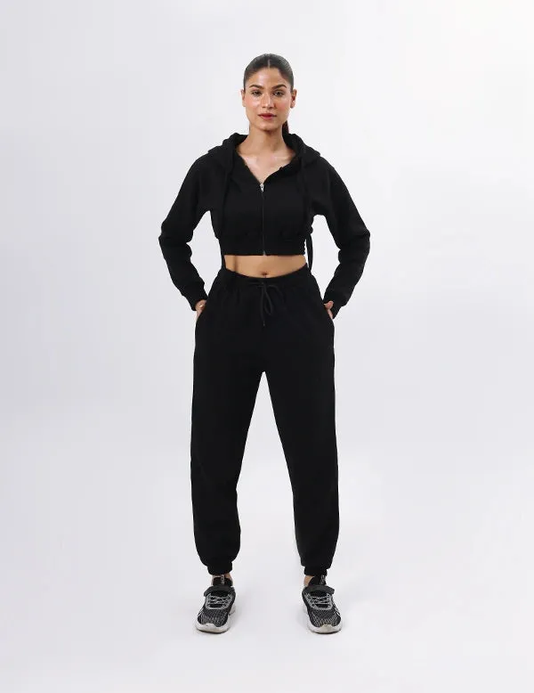 Women's Suit Zipper Casual Hoodie Waist Stretch Pants