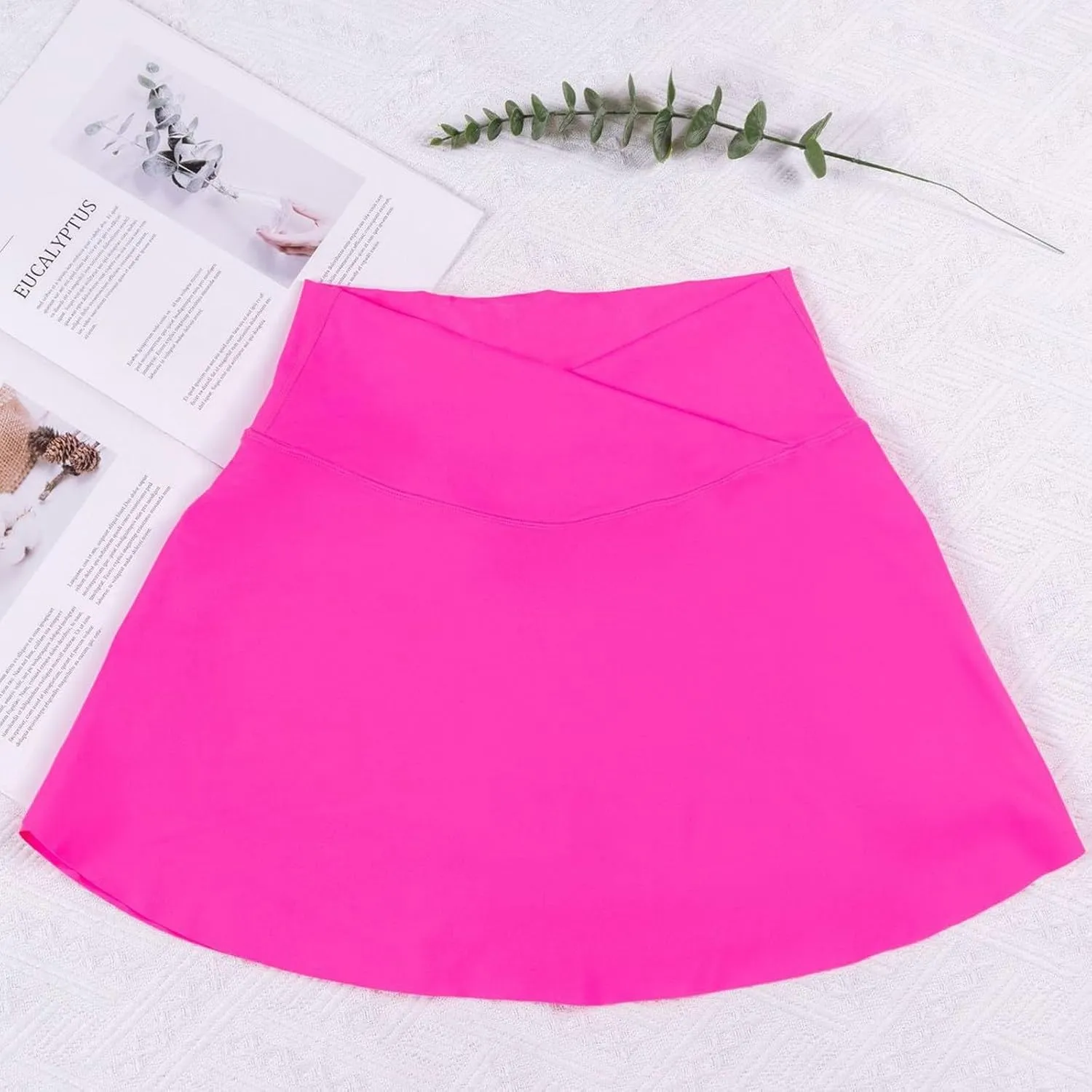 Women's Summer Sports Loose Trendy Quick Dry Elastic High Waist Solid Color Yoga Fitness Tennis Skirts, S-2XL