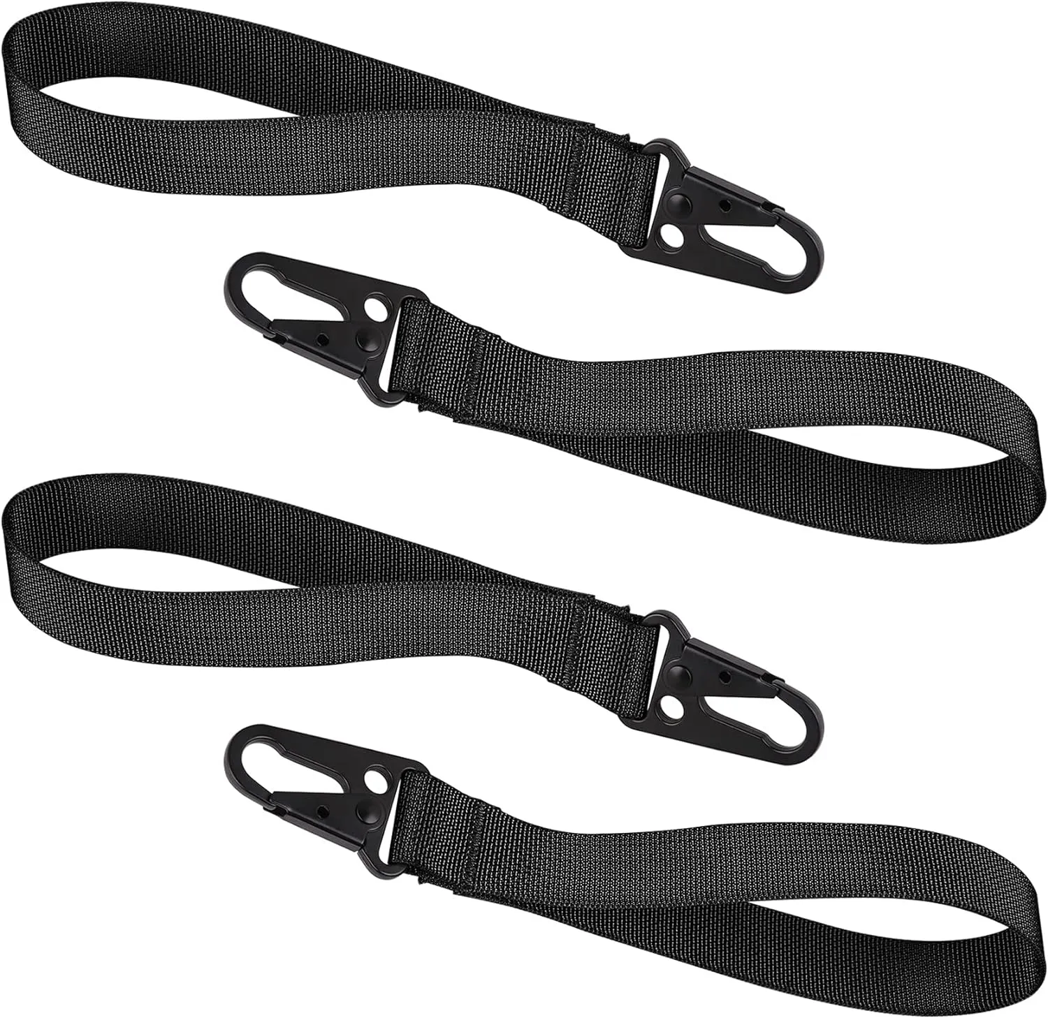 XTACER Tactical 1-inch Wristlet Keychain Strap Hand Wrist Lanyard Key Chain Holder for Key (PACK of 4) (Black)