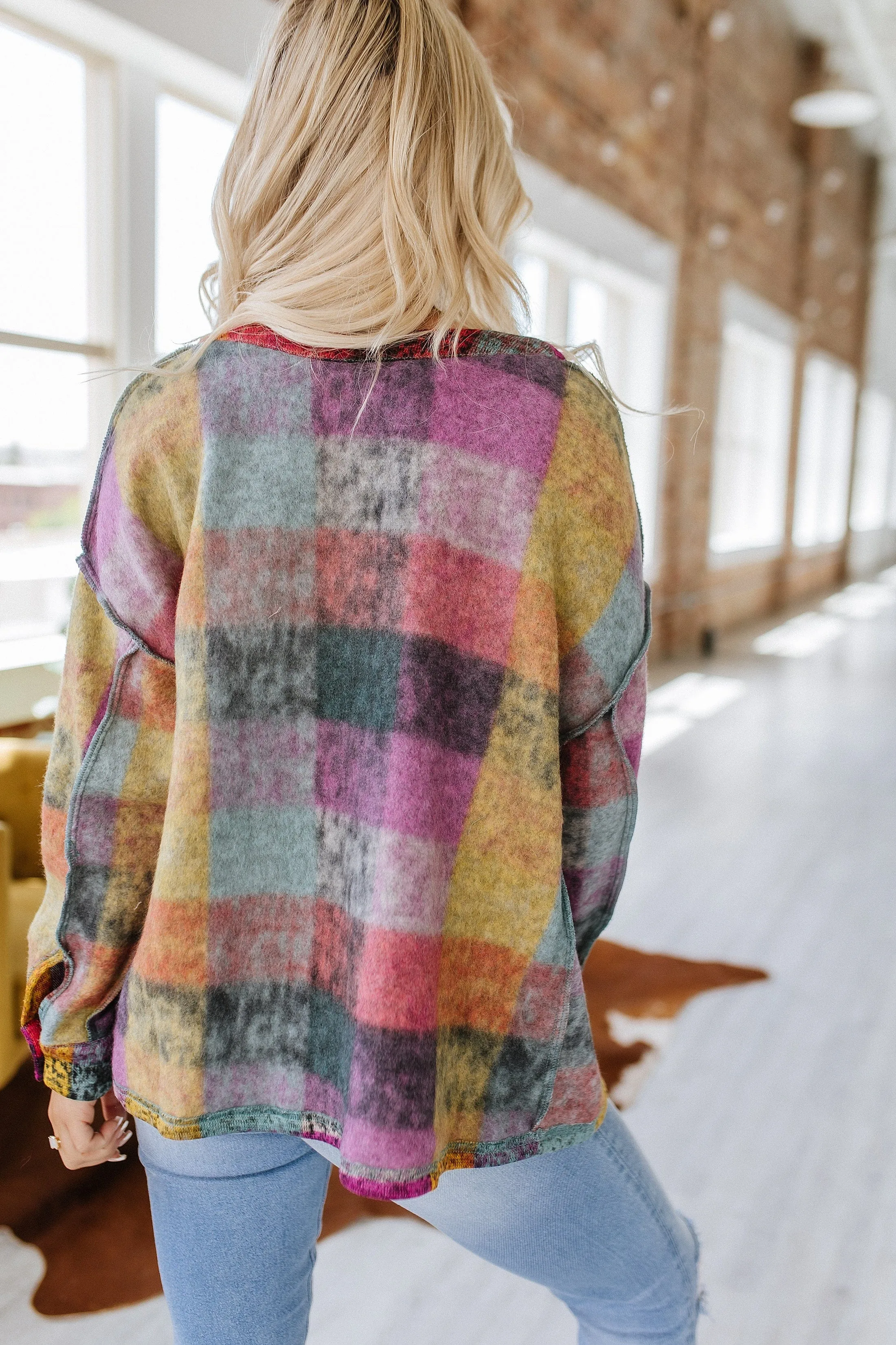 Zaylee Brushed Checkered Jacket | S-2XL | PRE ORDER