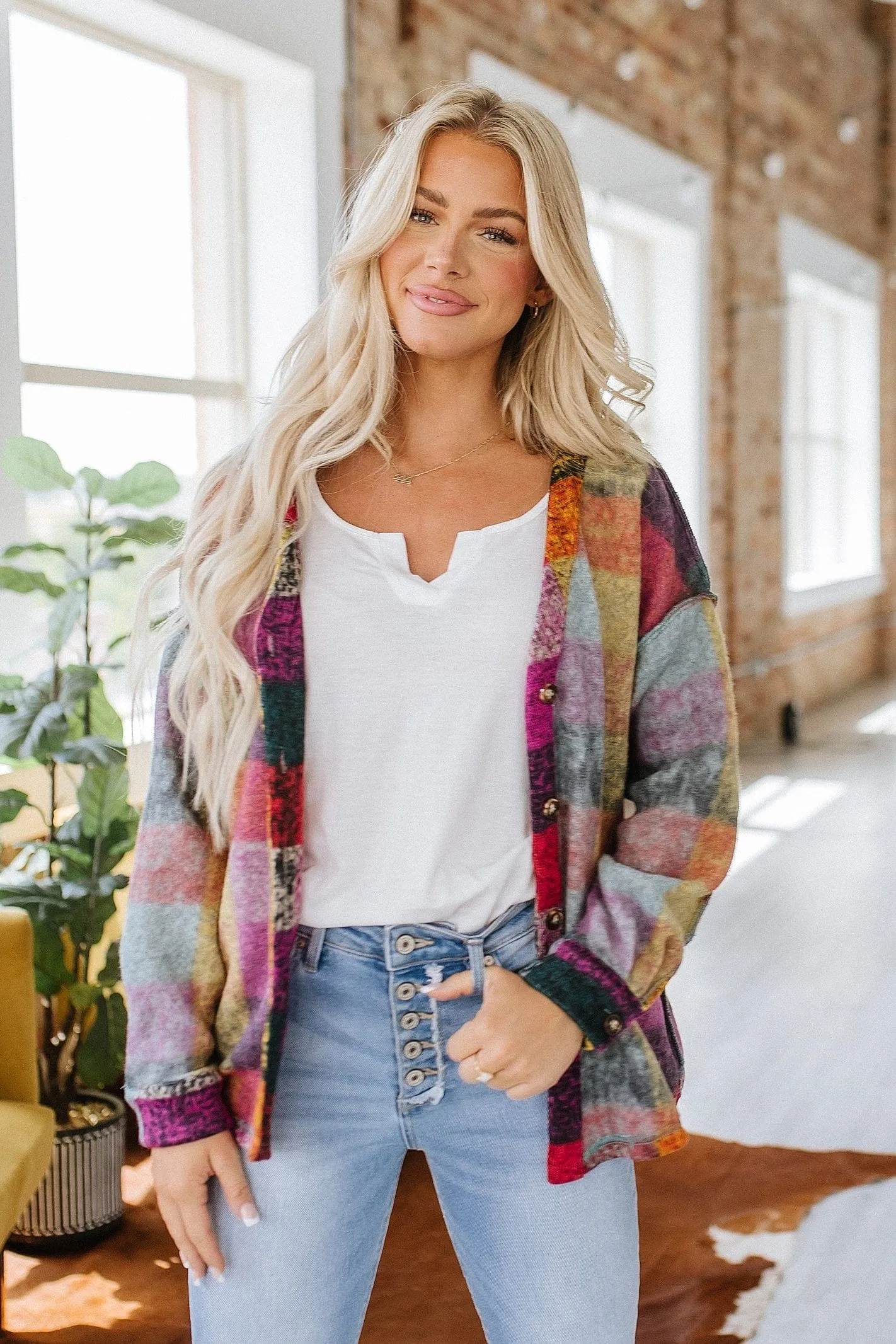Zaylee Brushed Checkered Jacket | S-2XL | PRE ORDER