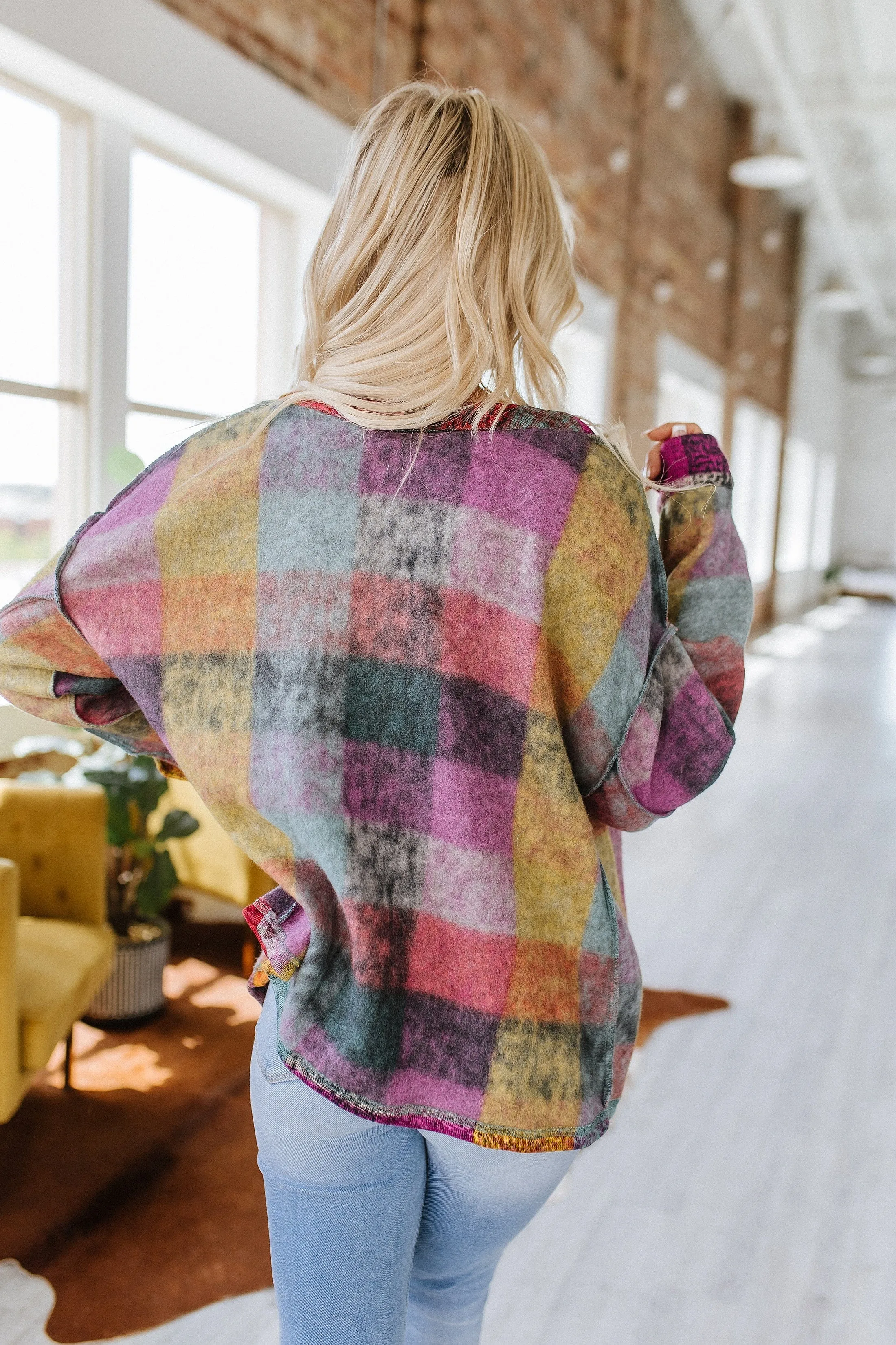 Zaylee Brushed Checkered Jacket | S-2XL | PRE ORDER